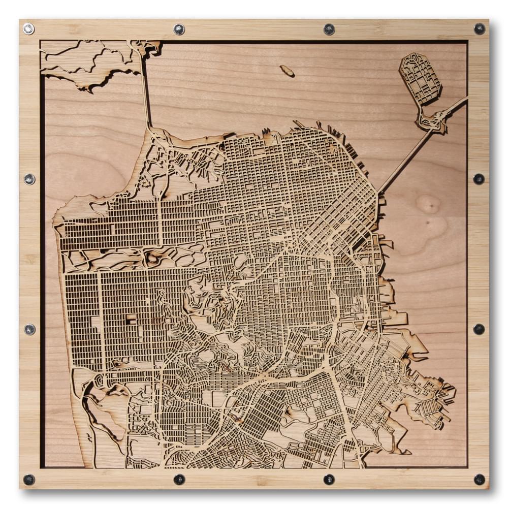 Bay Area 3D Wooden Maps