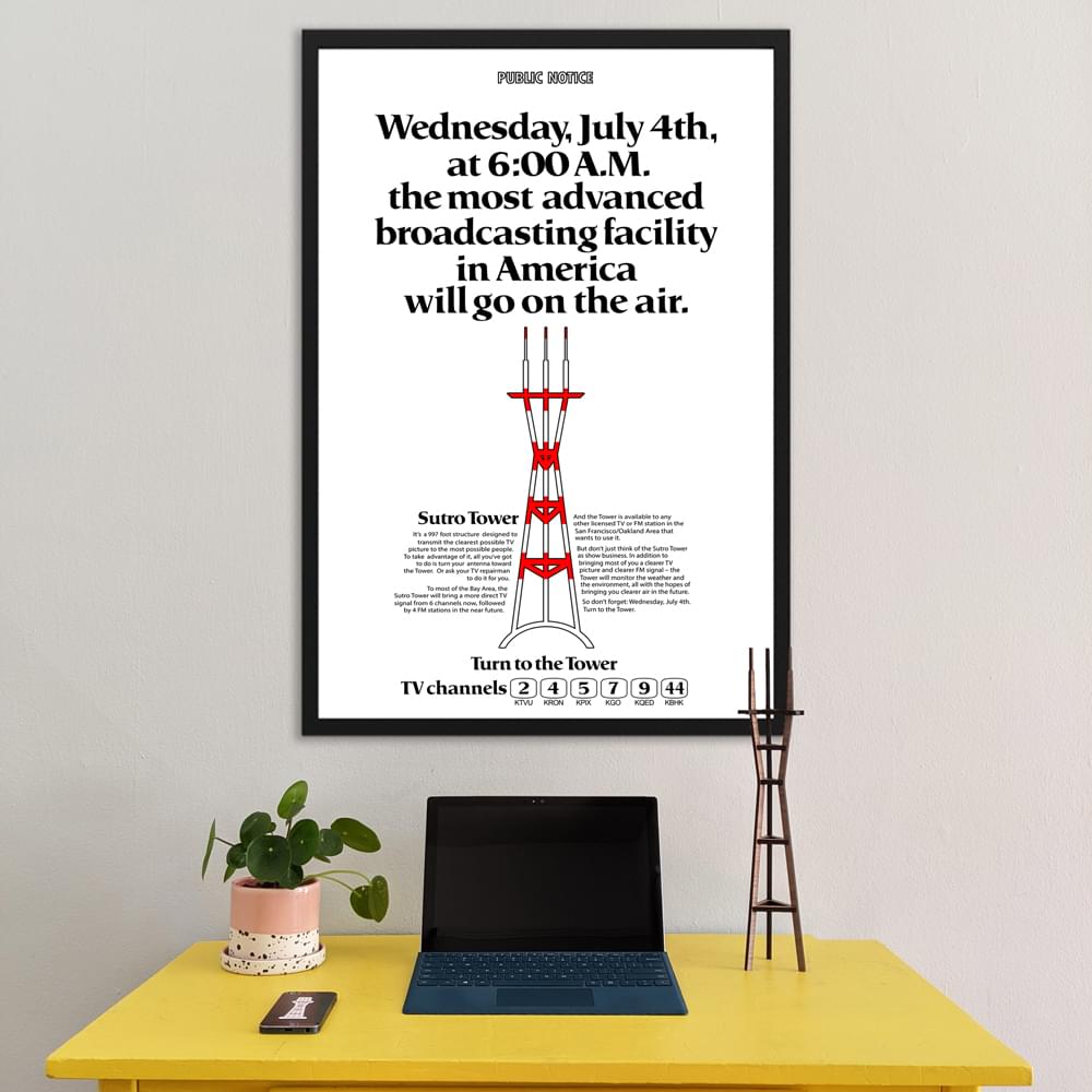 Sutro Tower 1973 Replica Poster